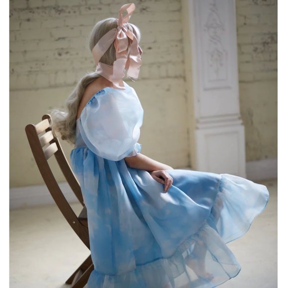 Selkie The Head in the Clouds French Puff Midi Dress - Picture 3 of 9